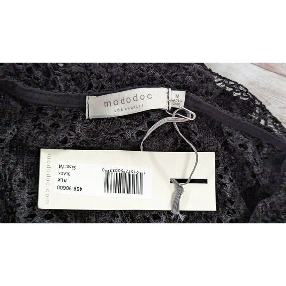 Mododoc Womens Size Medium Black Polyester Velvet Diamond Pullover Sweater - Picture 6 of 7